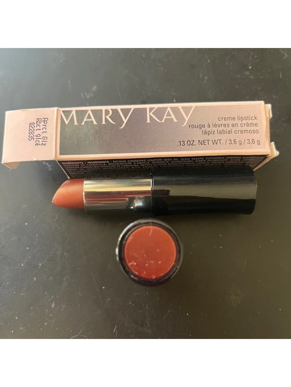 New Mary Kay Creme Lipstick - Apricot Glaze - Full Size - NIB
